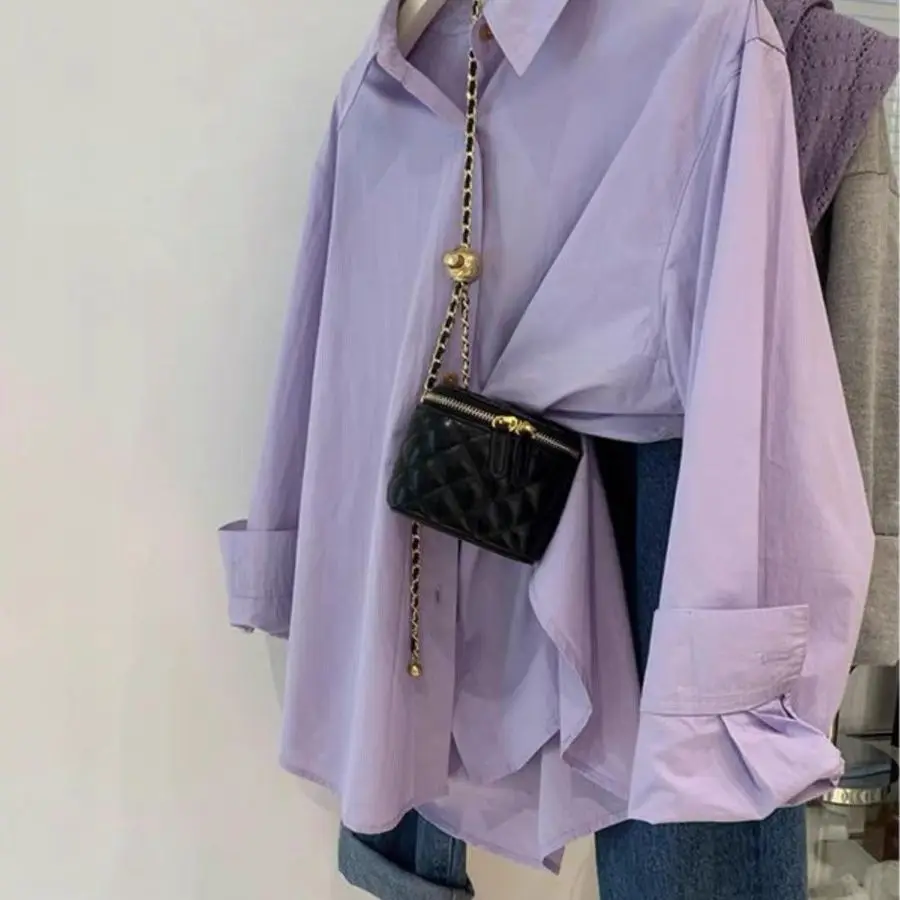 Retro Hong Kong Sle Cotton Loose Shirts Women Spring and Autumn New French sle Design Sense Sun Protection Shirt Ou...