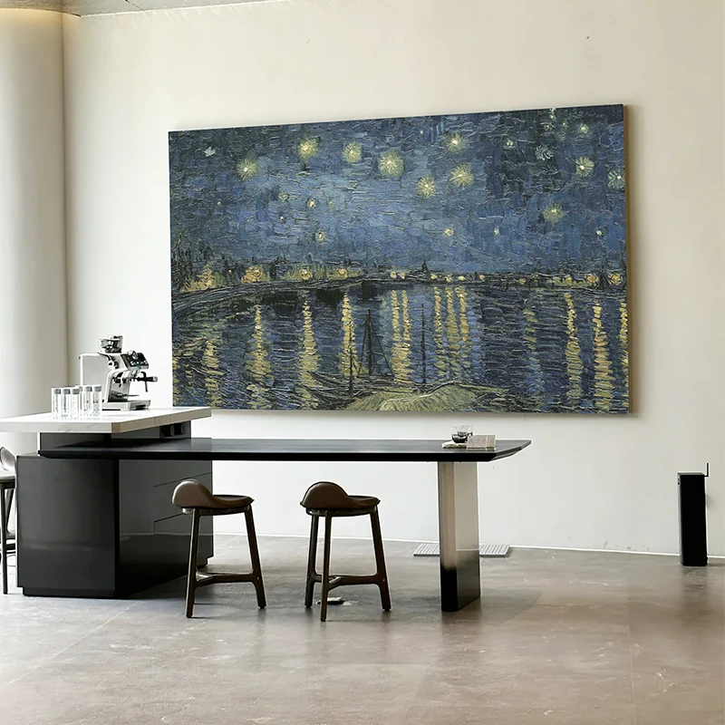 Элегантная синяя галактика настенная картина маслом без рамы водонепроницаемая