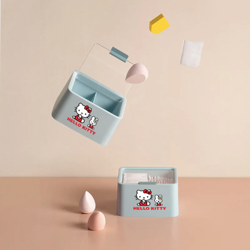 

Hello Kitty Pochacco Kawaii Anime Sanrio Divided Double-Layer Storage Box Cute Cartoon Cinnamoroll with Cover Desktop Case Toys