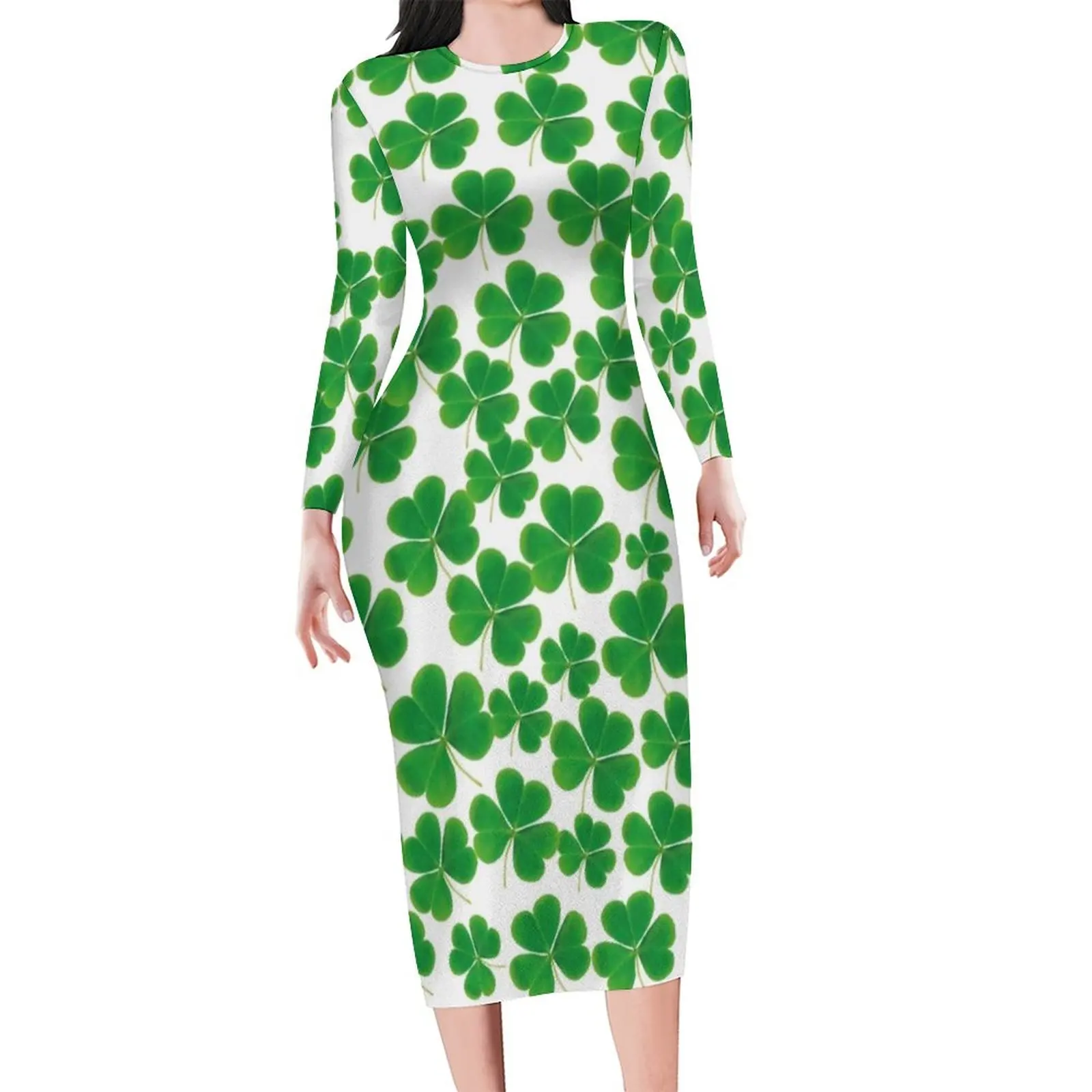 

St Patrick's Day Dress Saint Patricks Day Lucky Shamrocks Aesthetic Dresses Night Club Bodycon Dress Design Oversized Vestido