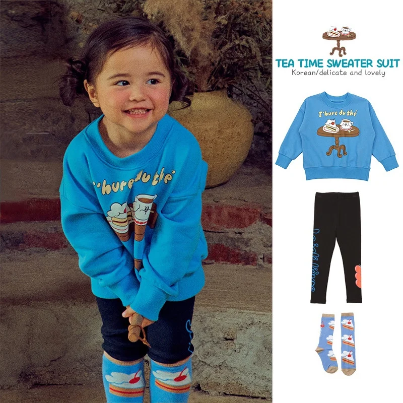 

Jenny&Dave2023 Girls' plush sweater explosive foreign women's treasure underpants suit children's cartoon print pullover childre