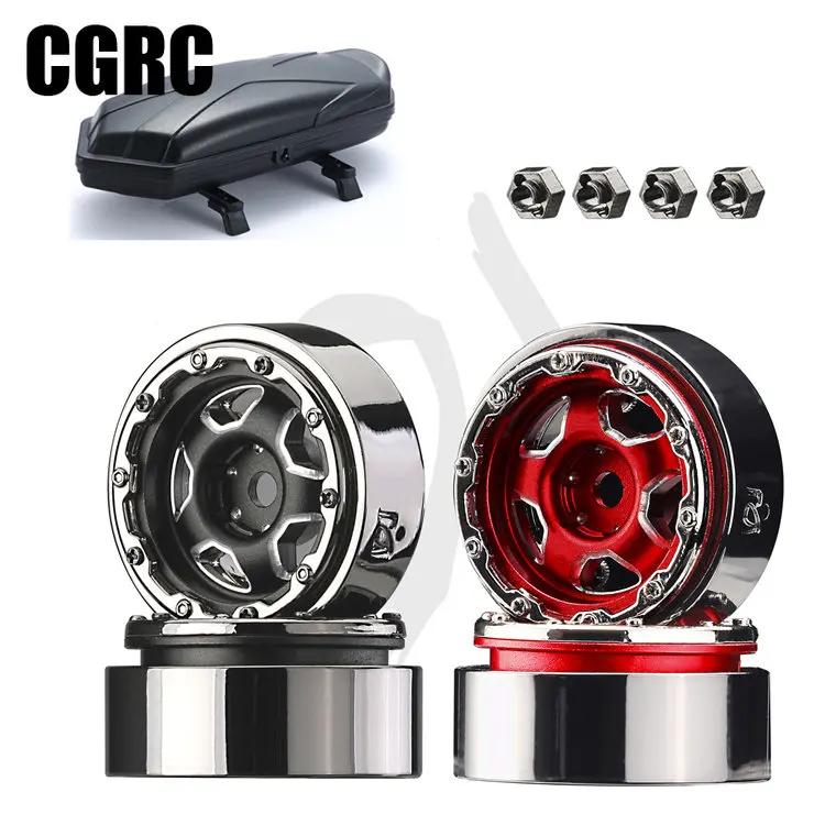 

4PCS 1In Metal Wheel Hub Wheels Rim Tyres Parts for 1/24 RC Crawler Car Axial SCX24 90081 Ford Bronco 4WD Chevrolet BRUSHED RTR