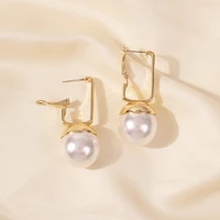 trend imitation pearls dangle drop earrings for women korean fashion gold designer baroque jewelry stud wedding accessories