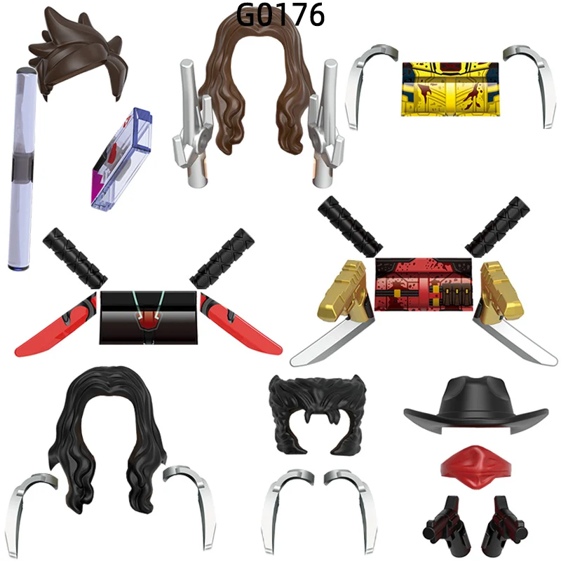 Фигурки Stick Paw оружие брюки детали для волос модельные блоки набор кирпичей MOC