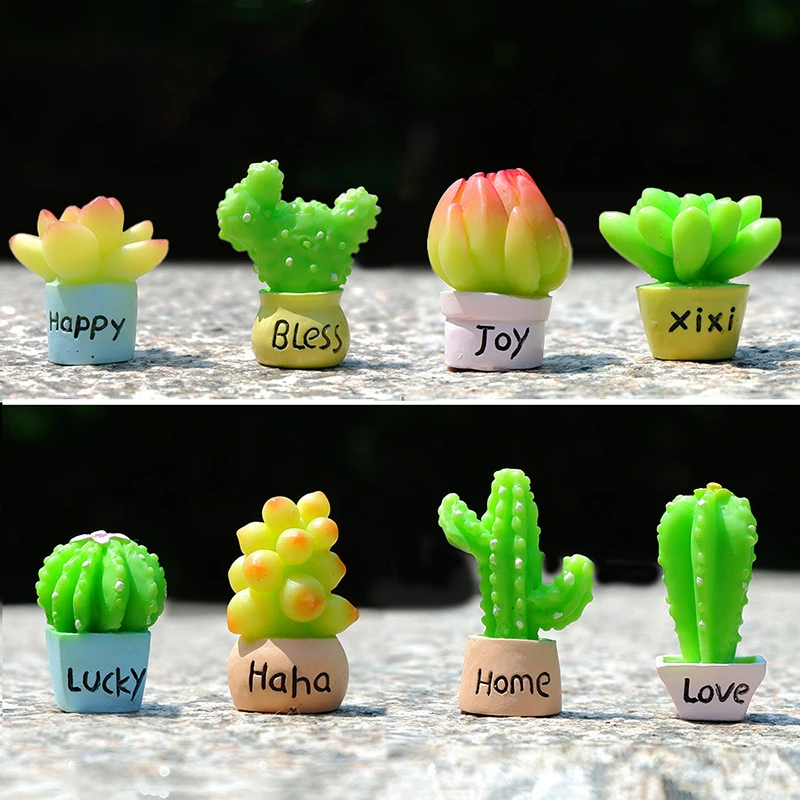 Милые полимерные кактусы суккуленты миниатюрные украшения искусственные