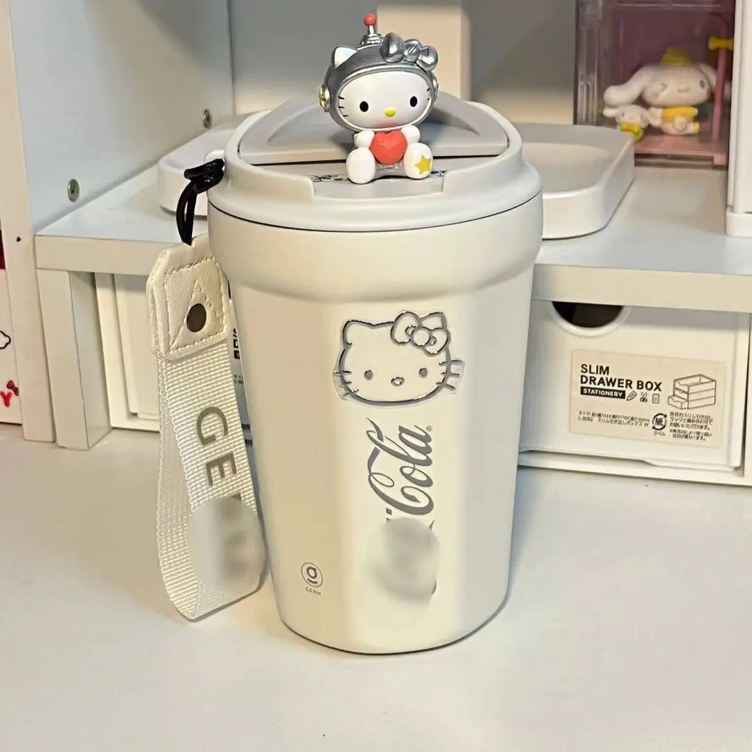 

Hello Kitty Sanrio Kawaii Cartoon Cute Stainless Steel Portable Mug American-Style Coffee Mug Anime Toys for Girls Birthday Gift
