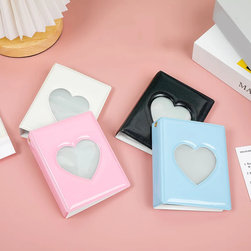 

32 Pockets 3 Inch Photo Album Photocard Holder Candy Color Instax Mini Album Home Picture Case Hollow Love Heart Collect Book
