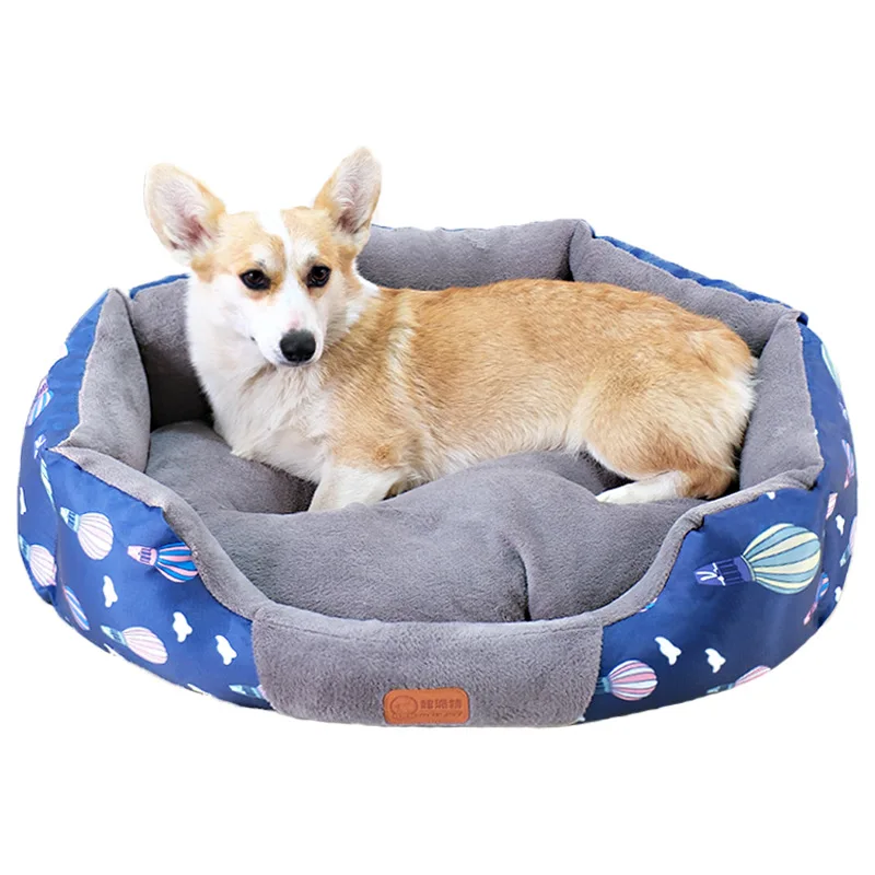 

Soft Linen Pet Kennel Dog Cat House Bed Puppy Detachable Mat Winter Warm Dog Nest Sofa Dog Cushion Deep Sleeping Pet Supplies