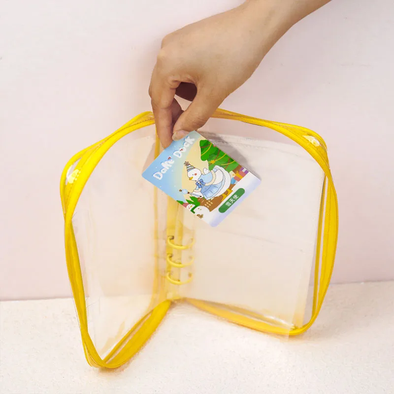 Yiwi A6 кольцевая папка симпатичная сумка на молнии прозрачная широкая из ПВХ с