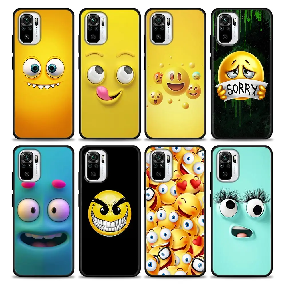 

Funny Cartoon Cute Face Silicone Phone Case For Xiaomi Redmi Note 9 9T 10 10s 11 11s 11E 8 7 Poco M3 M4 Pro 5G Cover Cases