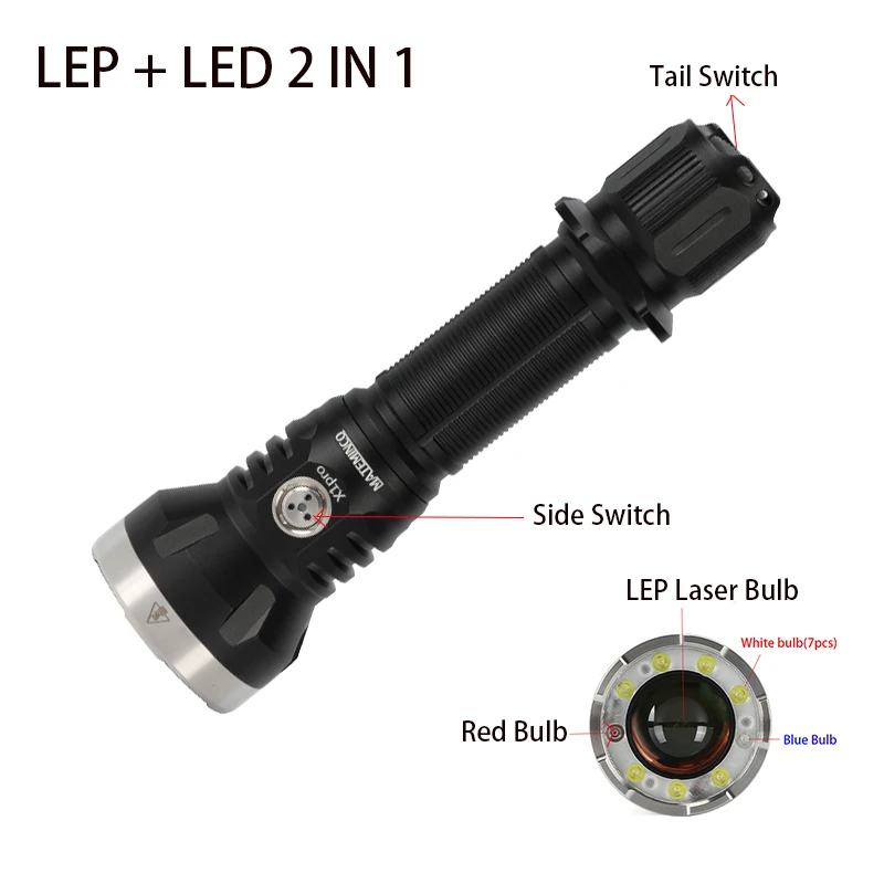 Фото Фонарь MATEMINCO Mini LEP +LED 2-в-1 EDC, тактический, с дальностью действия 1300 метров, для поиска №1