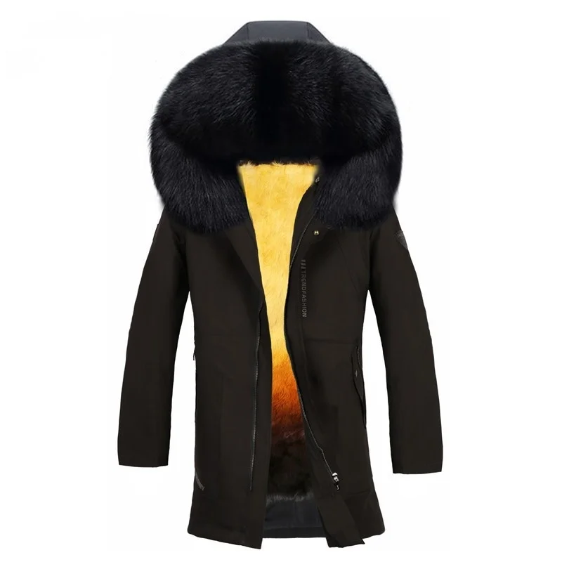 

Male warm coat with a hood, straight British jacket with zipper and pockets, vintage, high quality, winter 2022 New