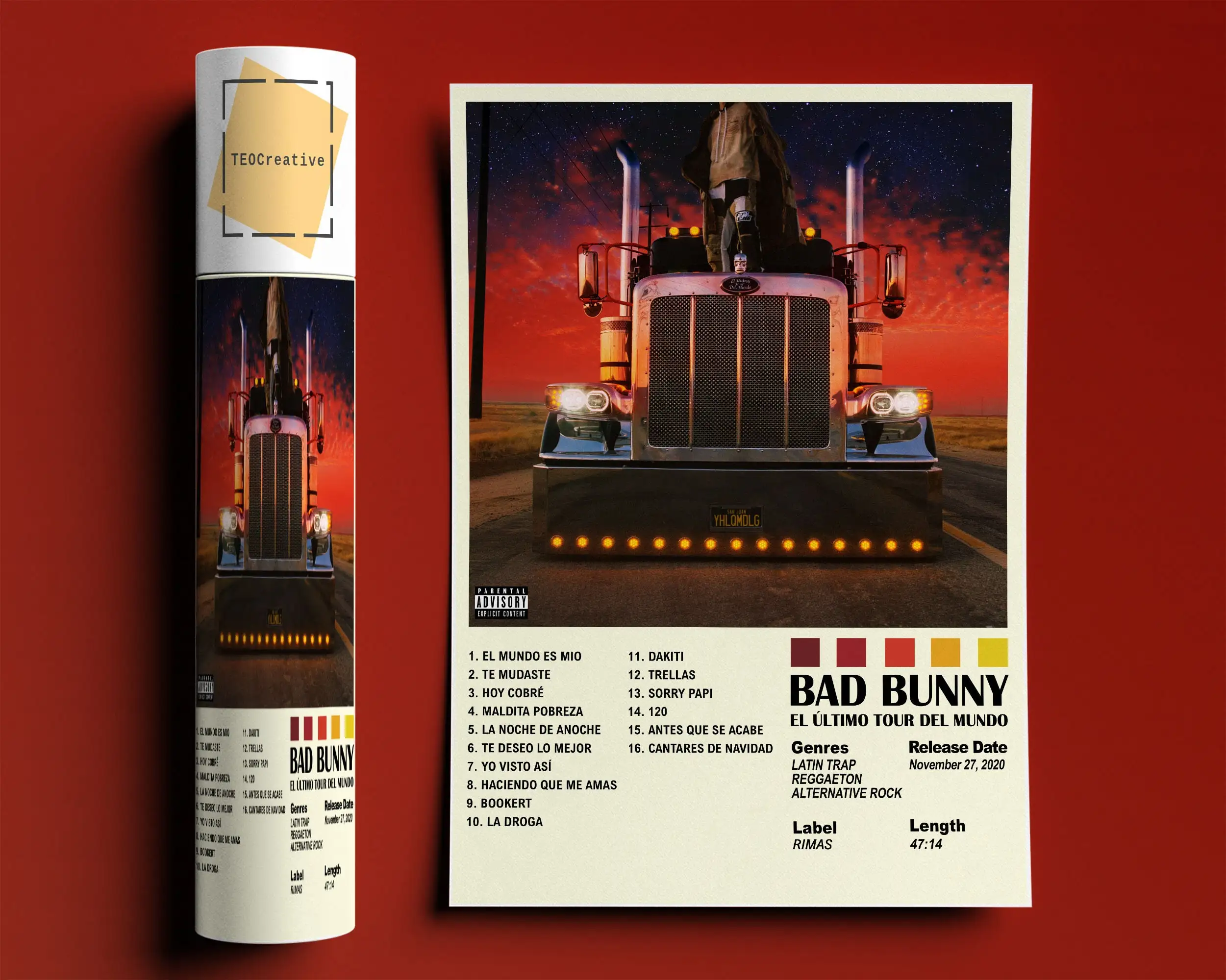 Винтажный постер рэпера в скандинавском стиле эстетичный альбом хип-хоп плохой