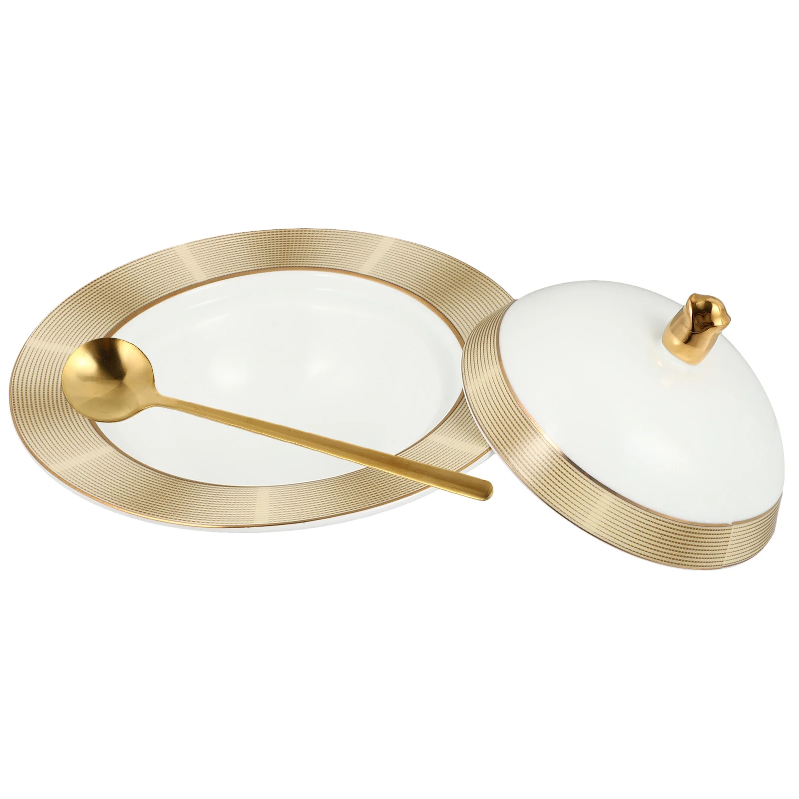 

1 шт., керамическая миска для супа с крышкой