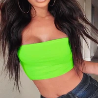 off shoulder sleeveless exposed navel tube top summer sexy chest wrap crop top female clothing