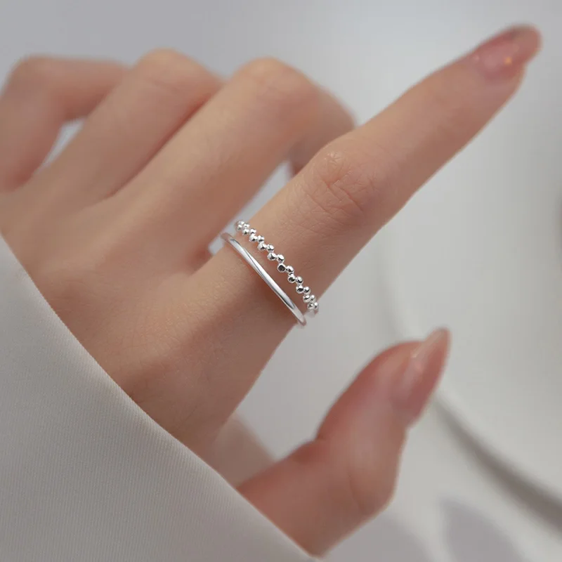 Женское регулируемое кольцо SOFTPIG из серебра 925 пробы с бусинами