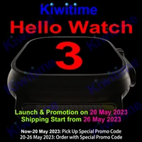 KIWITIME Hello Watch 3 Smart Watch H11 Ultra Upgrade Compass 49mm IWO 2023 Series 8 Men Sports Smartwatch 3