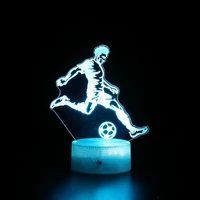 football soccer player 3d acrylic led lamp for gift childrens night light table lamp birthday party decor valentines day
