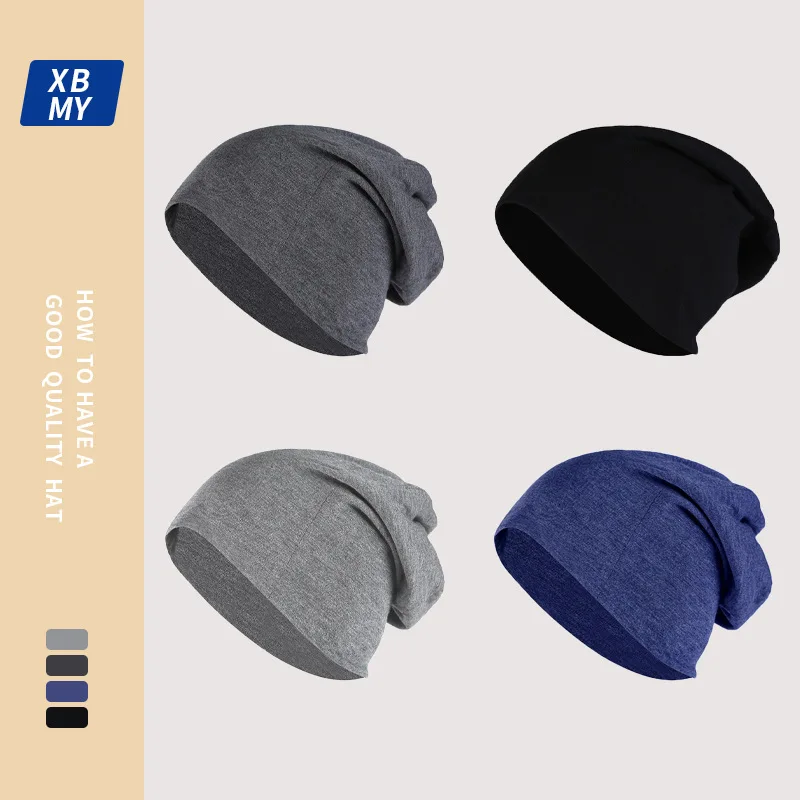 

Spring Autumn Beanie Caps For Men Women Femme Stretch Knitted Pile Thick Cap Domo Wool Casual All-match Hats Black Free Shipping