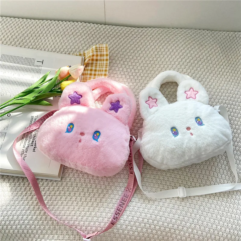 

Winter Cute Rabbit Plush Japanese Small Satchel Kawaii Girl Women's Bag Shoulder Bags Handbag Wallet Satchels Crossbody
