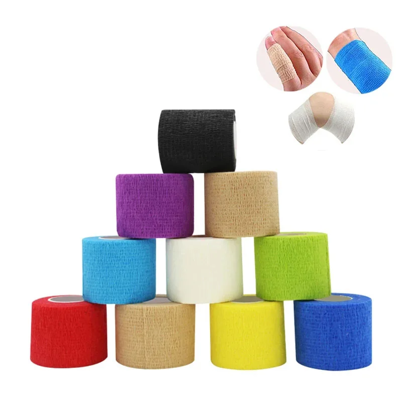 

2 Size 5cm/2.5cm x4.5m Colorful Sport Self Adhesive Elastic Bandage Wrap Tape For Knee Support Pads Finger Ankle Palm Shoulder