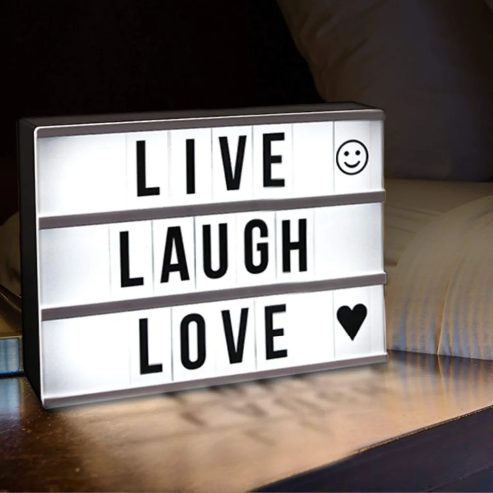 

2018 DIY A4 A6 Size LED Combination Light Box Night Table Lamp DIY BLACK Letters Cards USB Powered Lightbox