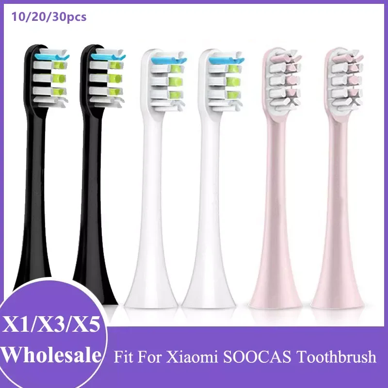 

Replacement Toothbrush Head For Xiaomi Soocas X5 X3 X1 X3U SOOCARE Sonic Electric Tooth Brush Dupont Bristle Heads 10/20/30Pcs