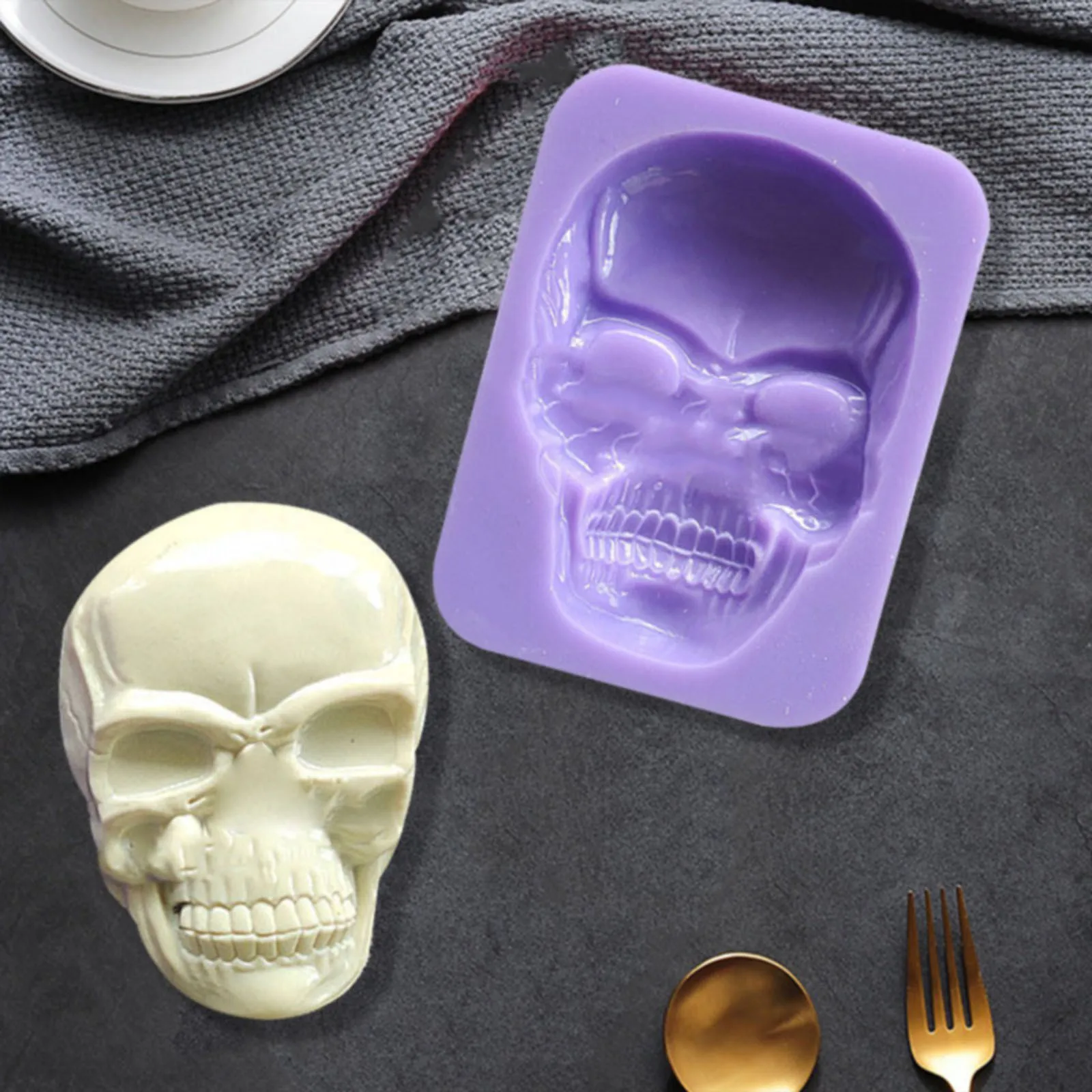 

Skull Silicone Mold Diy Halloween Party Cake Decorating Tools Cupcake Topper Fondant Baking Chocolate Candy Molds