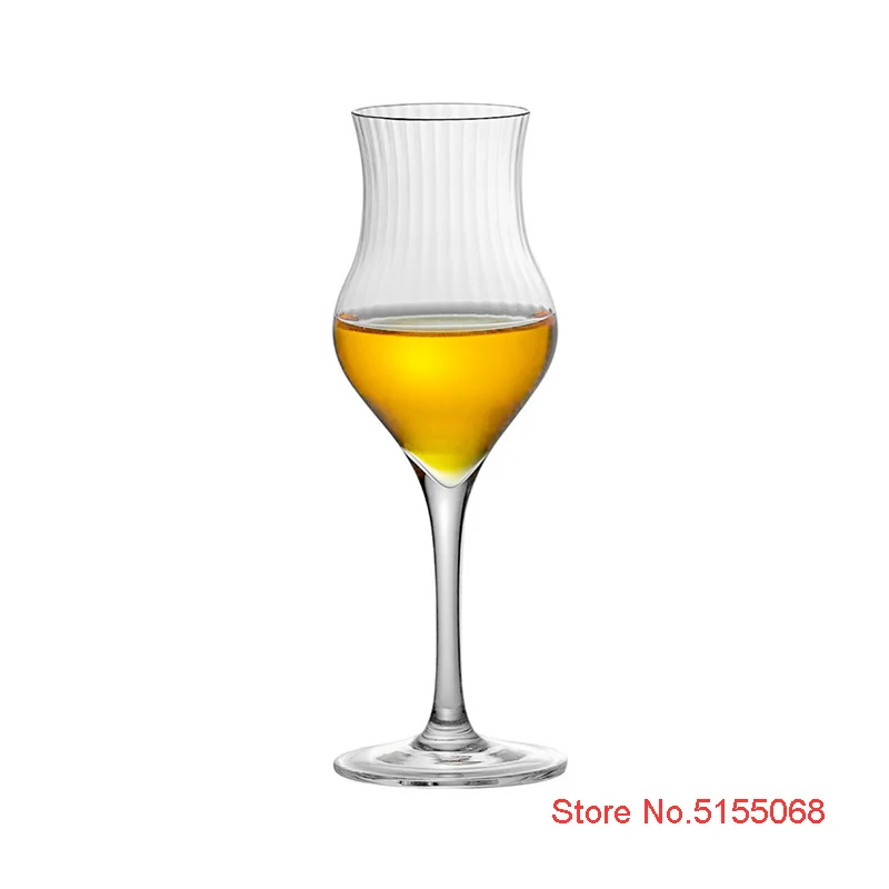 Japanese Style Harp Stripe Whiskey Goblet Glass Crystal Tulips Copita Nosing Whisky Smelling Tasting Cup Cognac Brandy Snifters images - 6