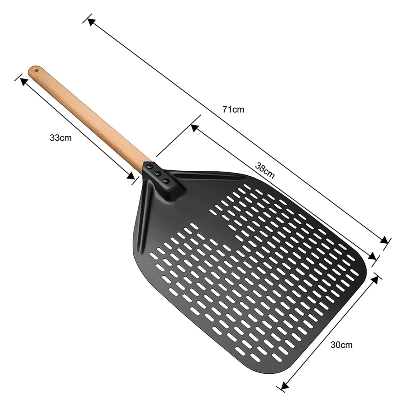 

Pizza Peel,Perforated Pizza Shovel,Rectangular Pizza Turning Spatula with Detachable,For 12-Inch Pizza and Bread Lovers