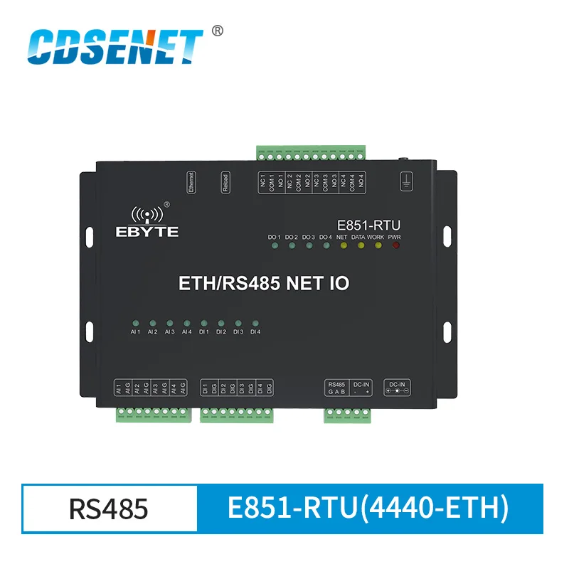 E851-RTU(4440-ETH) Ethernet RS485 12-channel Network IO Controller Modbus TCP RTU Analog Digital Input Relay Output  modem