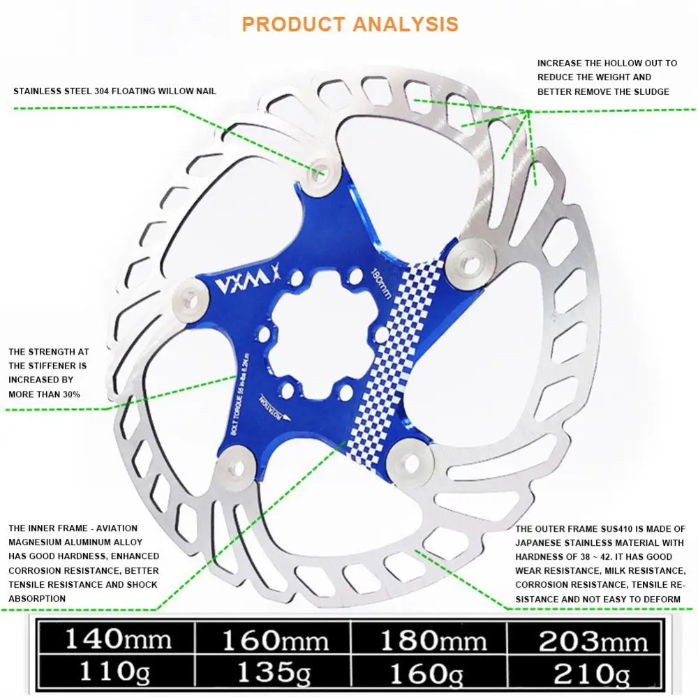 

Тормозной диск для горного велосипеда 140 мм 160 мм 180 мм 203 мм Ultra-светильник, тормозной ротор с сильным рассеиванием тепла, тормозные колодки