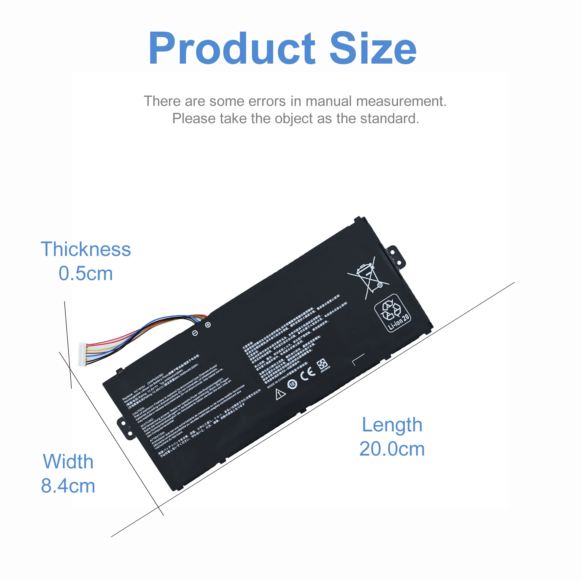 Фото Оригинальный аккумулятор для ноутбука LOLG AC15A3J 10.8V 36Wh 3490mAh AC15A8J для Acer Chromebook11 CB3-131 CB311-8H CB311-9H CB3-132 №5