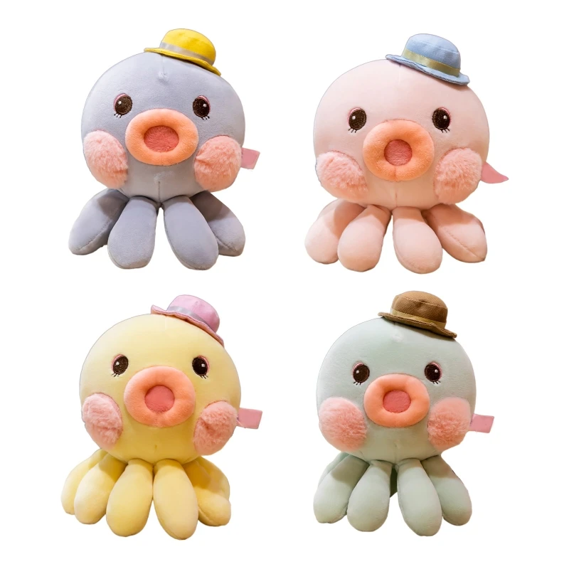 

Cute Octopus Toy Plush Doll Stuffed Animal Cuddle Pillow Short Plush Baby Soother Toy Non-Deform Gift Gear Store Supply G2AE