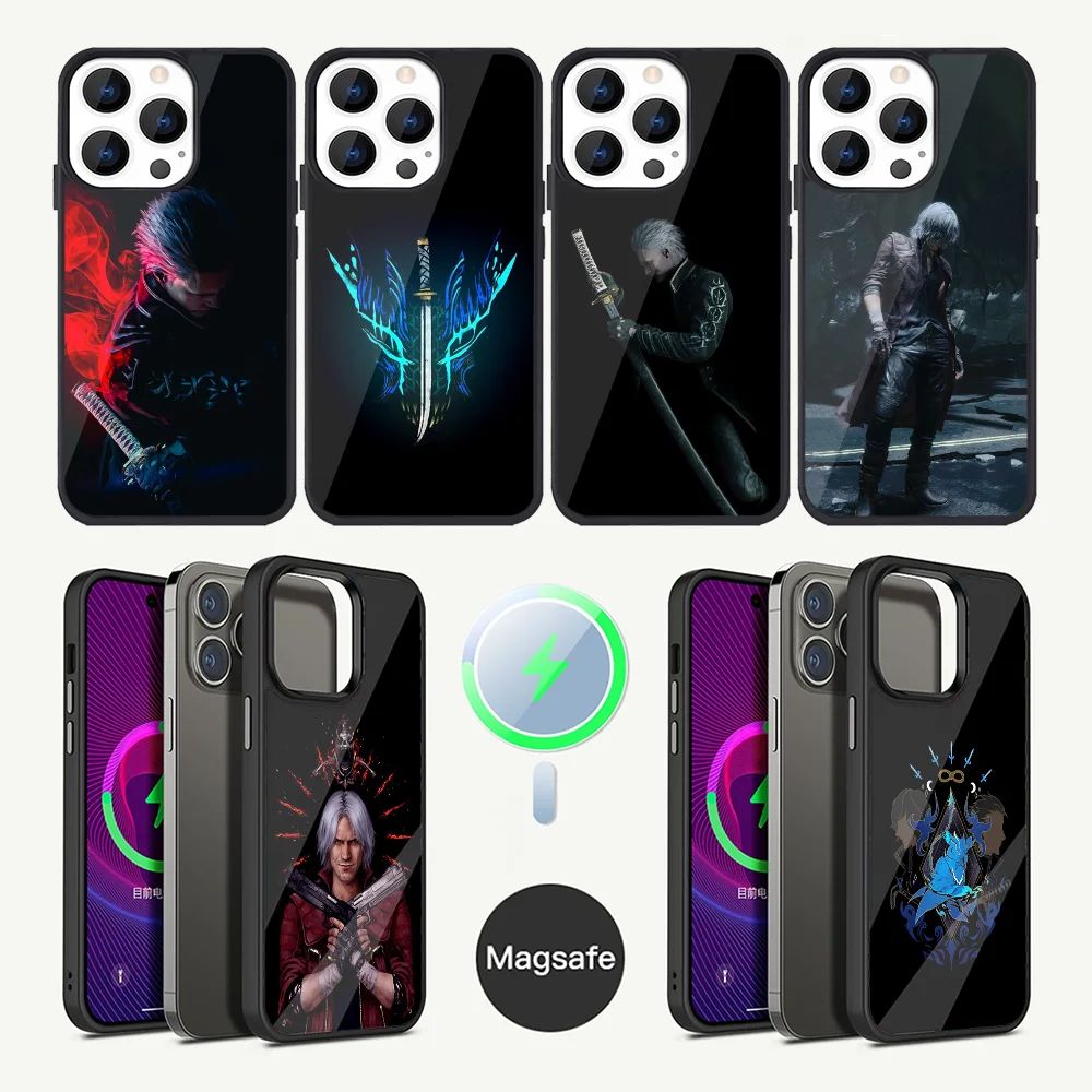 D-DMC 5 Dante Vergil Phone Case For iPhone 16 15 14 13 12 11 Plus Pro Max Mini Magsafe Magnetic Wireless Charging