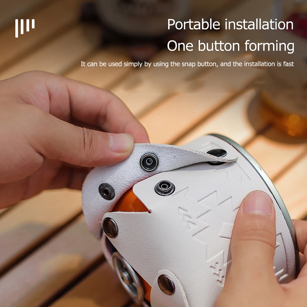 

Кожаный защитный чехол для газовой канистры, цельный чехол для бака газового баллона, чехол для канистры, походный Дорожный комплект, товар...