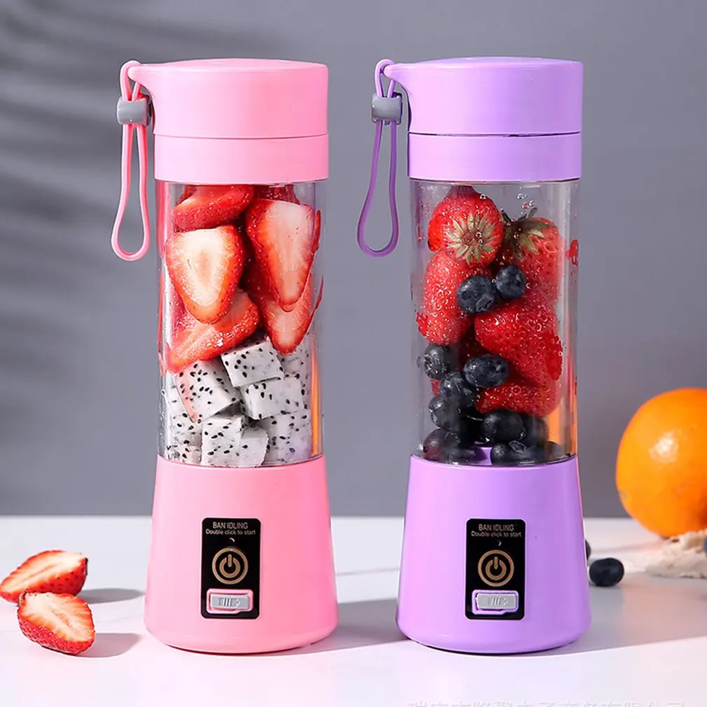 

4 Blades 380ml Portable Juicer USB Rechargeable Smoothie Blender Mini Food Processor Personal Blender Juice Blenders