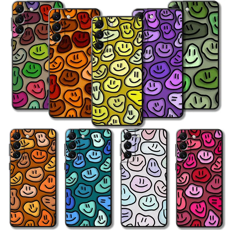 

Colorful Cartoon Happy Lucky Smile Case For Samsung Galaxy S23 S22 S21 S20 FE Ultra S10 S9 S8 Plus Note 20Ultra 10Plus Cover