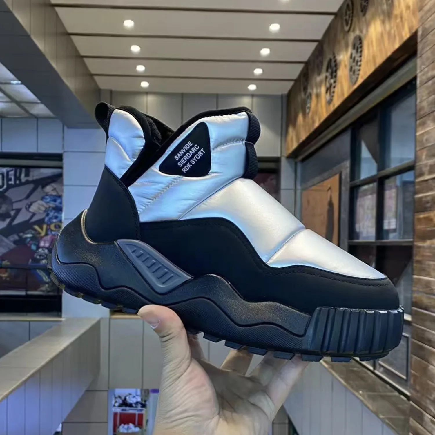 Теплая обувь с высоким берцем мужские противоскользящие водонепроницаемые