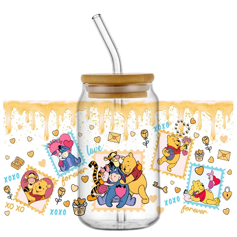 Miniso смешанный мультяшный герой 16OZ UV DTF обертки для чашек переводная наклейка