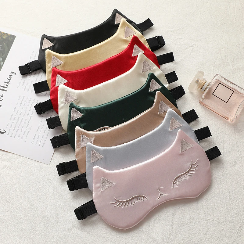 

Pure Silk Double-Side Light Shading EyeShade Adjustable Sleeping Eye Mask Cover Eyepatch Blindfolds Eyeshade Health Sleep Mask