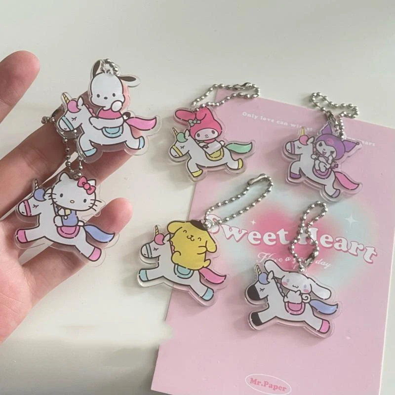 

Брелок Sanrio в стиле аниме, милая мультяшная подвеска с помпоном, пурин, пахако, сумка, милый подарок на день рождения
