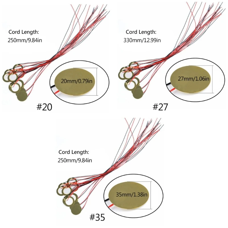 15 шт. 20 мм/27 мм/35 мм пьезодисковый преобразователь контактный микрофон триггеры