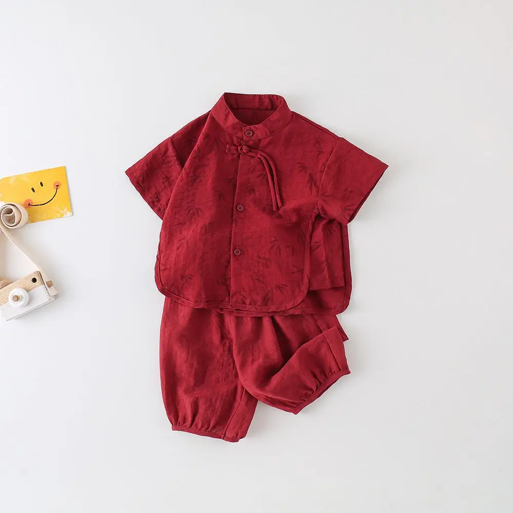 Улучшенная одежда ханьфу в китайском стиле для мальчиков с короткими рукавами