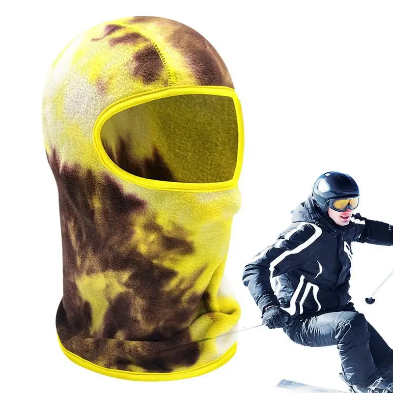 

Face Mask Autumn Winter Warm Polar Fleece Tie-Dye Dye Head Cover Adjustable Climb Skiing Cycling Neckerchief Mask