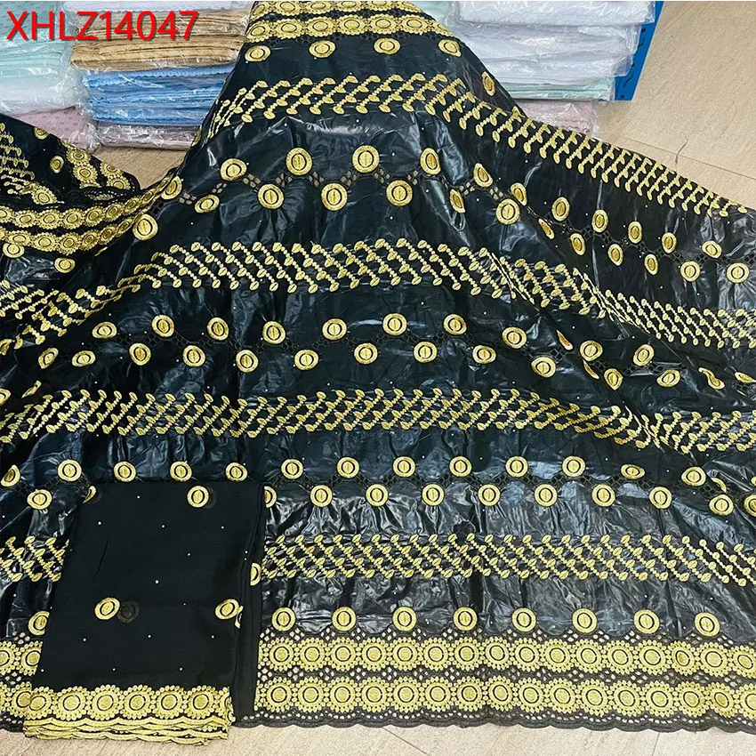 

New Arrival African Ankara Flower Style Lace Textiles Nigerian Beautiful ​​Bazin ​Brocade fabric 5+2 Yards/Lot XHLZ14047