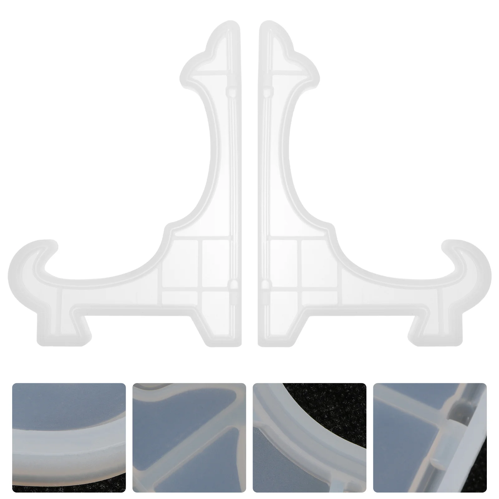 

2 Pcs Display Rack Mold Silicone Storage Resin Moulds Tray Handmade DIY Silica Gel Making Molds