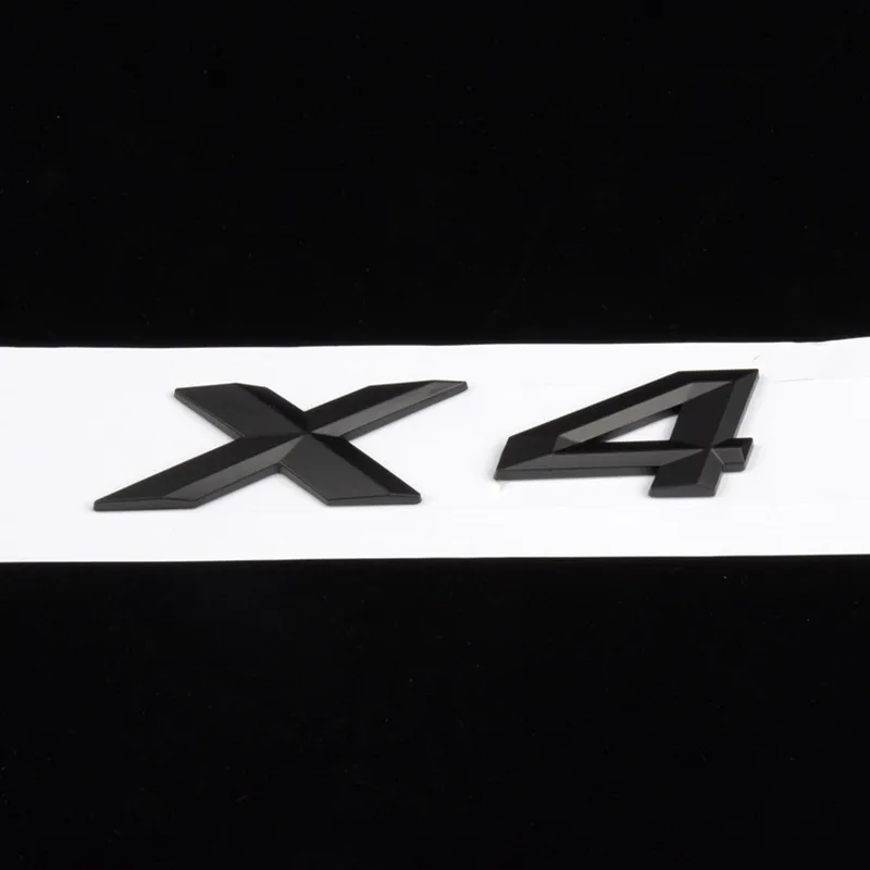 

X4 Silver black ABS Auto Car Emblem Rear Badge Sticker Accessories ​For BMW X 4 Letter Trunk Emblem Rear Badge Decal Sticker