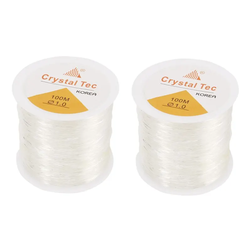 

2X 1Mm Clear Bead Cord Crystal Elastic Stretchy Bracelet String For Jewelry Making Bracelet Beading Thread 1.0Mm