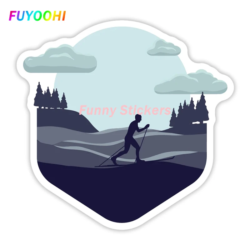 

FUYOOHI Exterior/Protection Funny Stickers Personalized Ski Auto Refrigerator Decorative PVC Waterproof Cover Scratches Decals